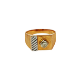 18ct Pre-owned Signet Ring with Diamond Solitaire (Size T)